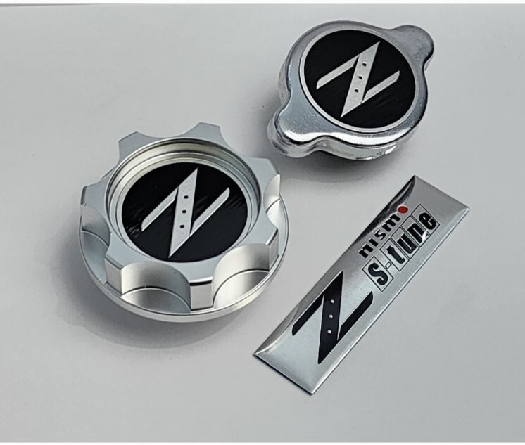RADIATOR CAP + OIL CAP SILVER BDC STYLE FOR NISSA Z 300ZX 350Z 370Z ENGINE JDM 