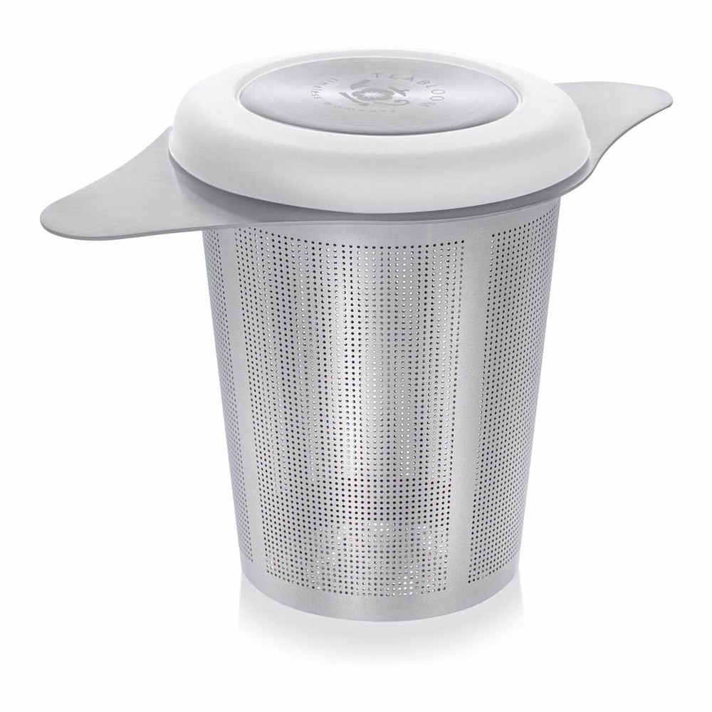 Universal Loose Tea Infuser with Dual-function Lid/Dish Fits Cups, Mugs, Teapots
