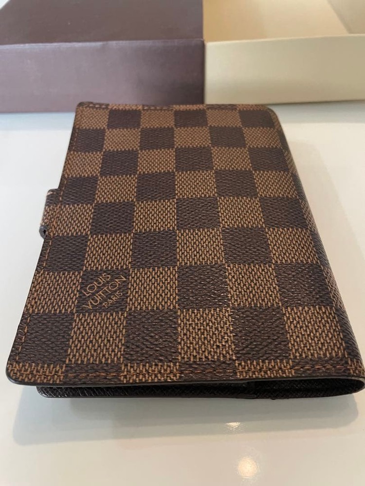 Louis Vuitton Damier Ring-bound Notebook Cover, Brown, with Box Used