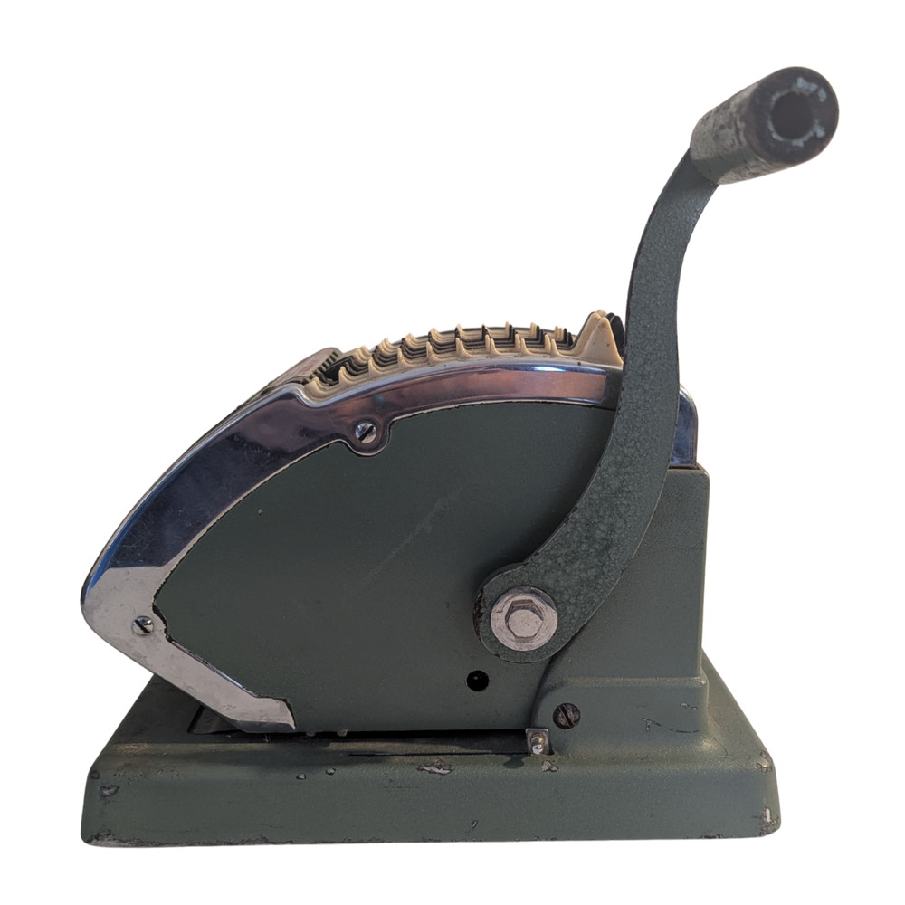 Vintage F&E Cheque Protector Ltd. Manual Check Writer / Check Protector – Heavy