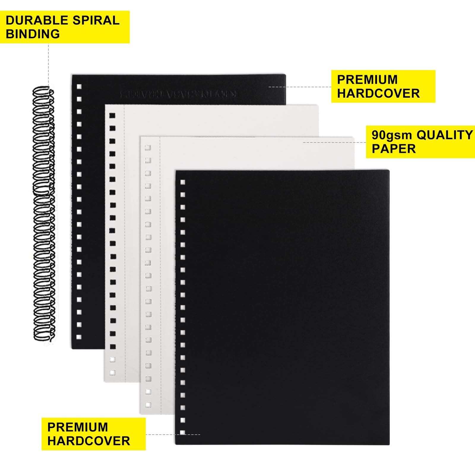 8.5x11inches Hardbound Sketch Book, Spiral Bound Sketch Pad, 80-Sheets 90gsm