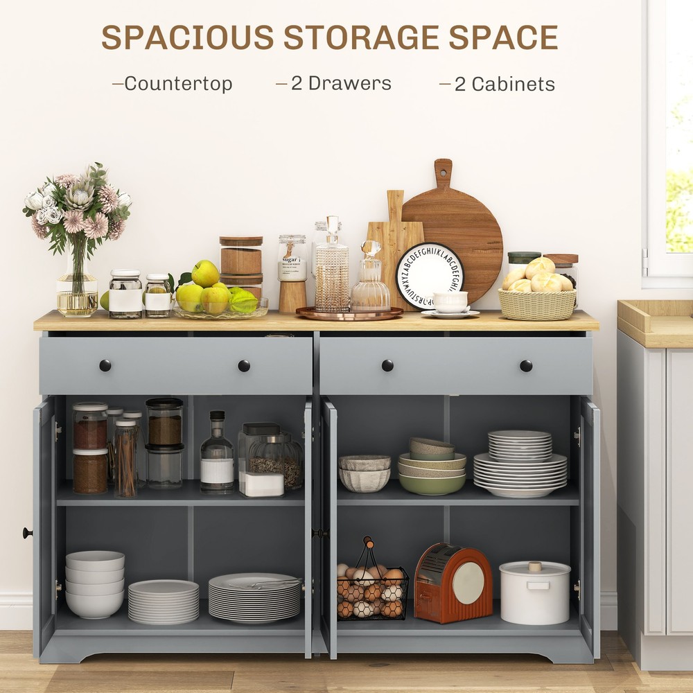 Modern Sideboard, Buffet Cabinet with Storage Drawers, Adjustable Shelves