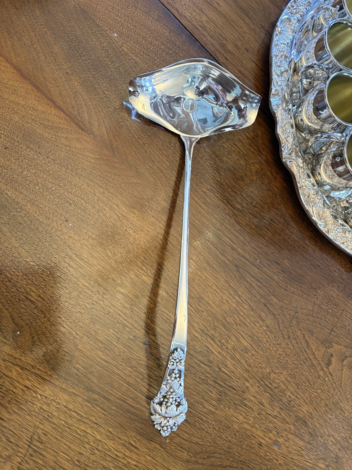 Towel Silverplate Punchbowl, Tray, Ladle, Punch Cups