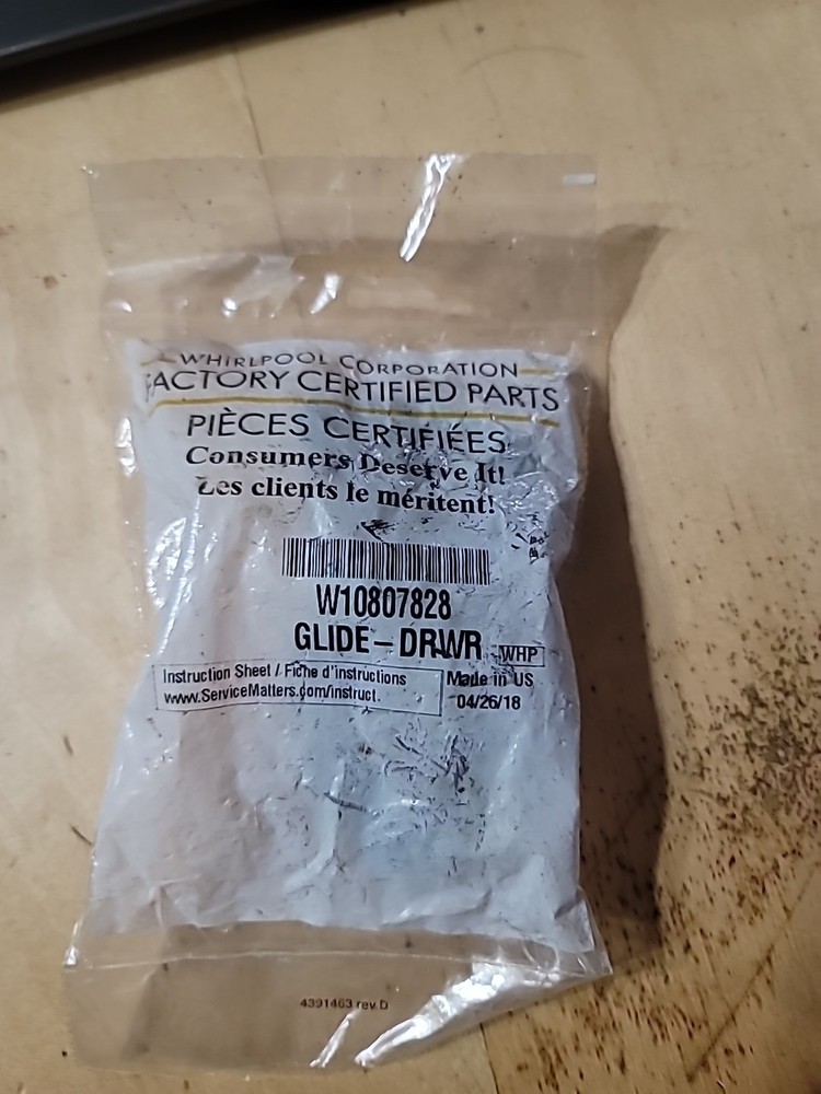 W10807828 GENUINE WHIRLPOOL Range Drawer Glides 2-Pack