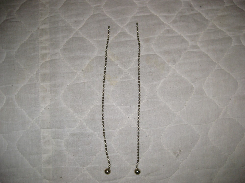 2  RARE "KINGS PAT" Matching  Solid Brass Ball Pull Chains-DATED: May 9 1911