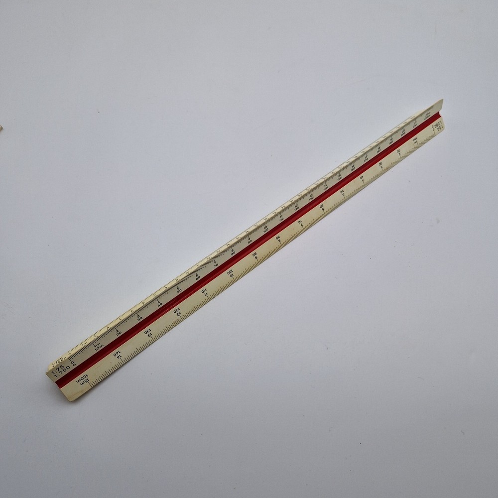 Vintage Faber-Castell Triangular Engineering / Construction Drawing Ruler