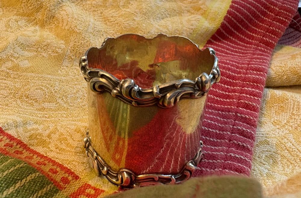 Towle Scroll Border Napkin Ring 8741 Sterling Silver Monogram ~~ Junior ~~
