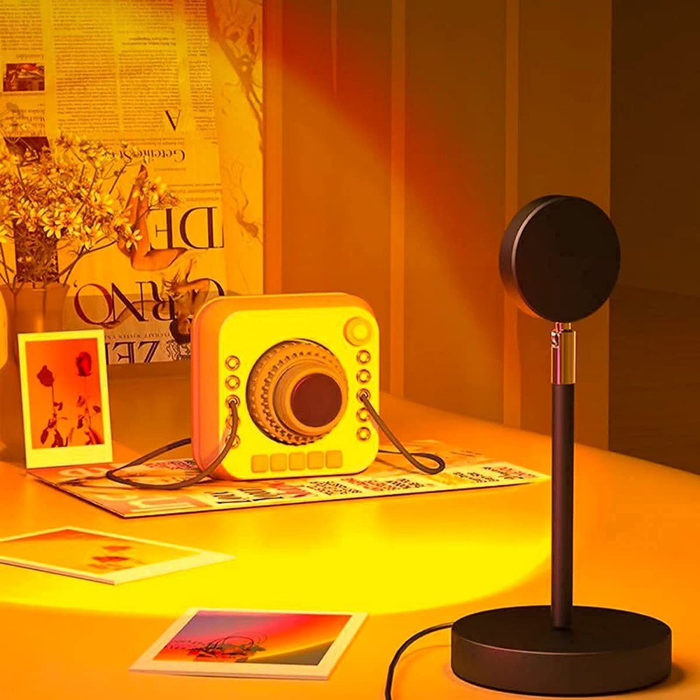 Sunset Lamp Projection Rotation Rainbow Lamp Led Romantic Visual Led Light Ne...