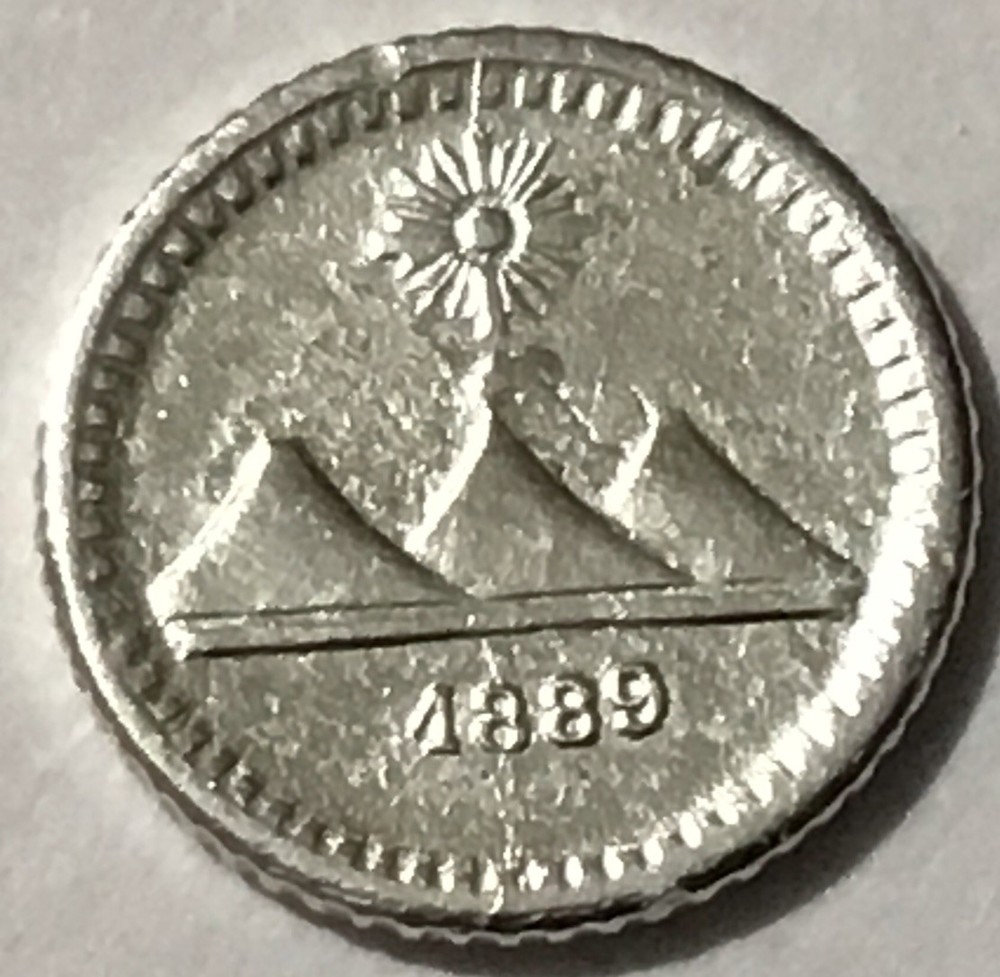 1889 Guatemala 1/4 Real Silver