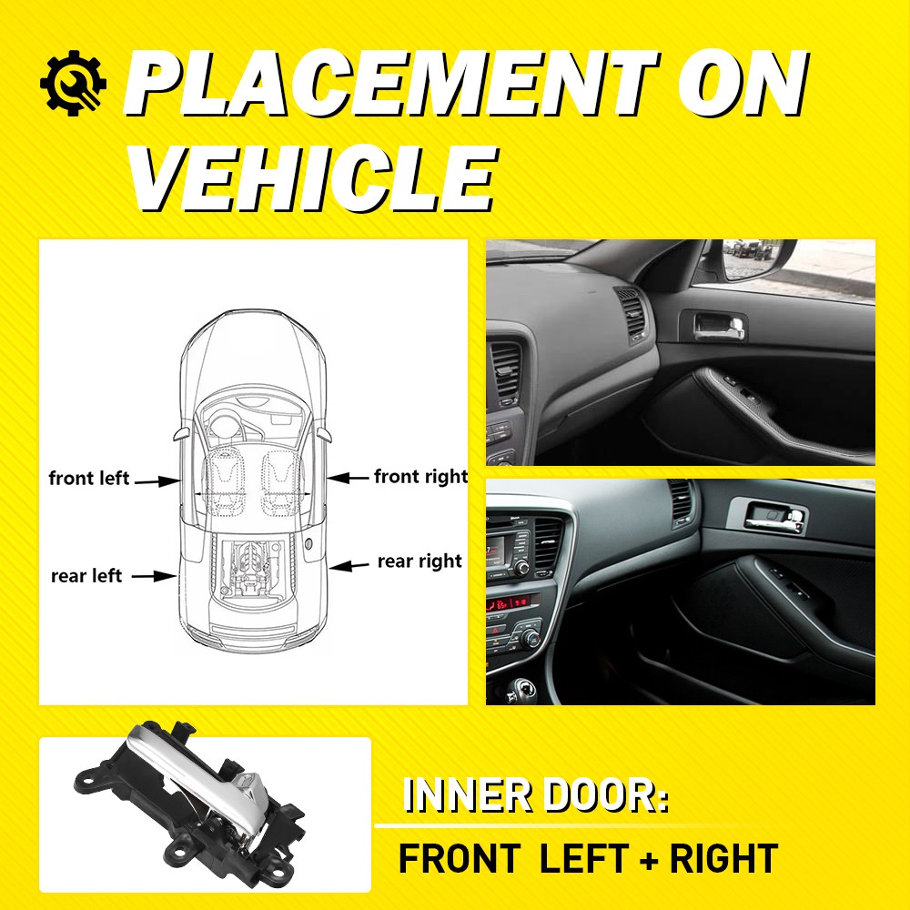 2PCS Interior Door Handle Front Driver & Passenger Side For Kia Optima 2011-2013
