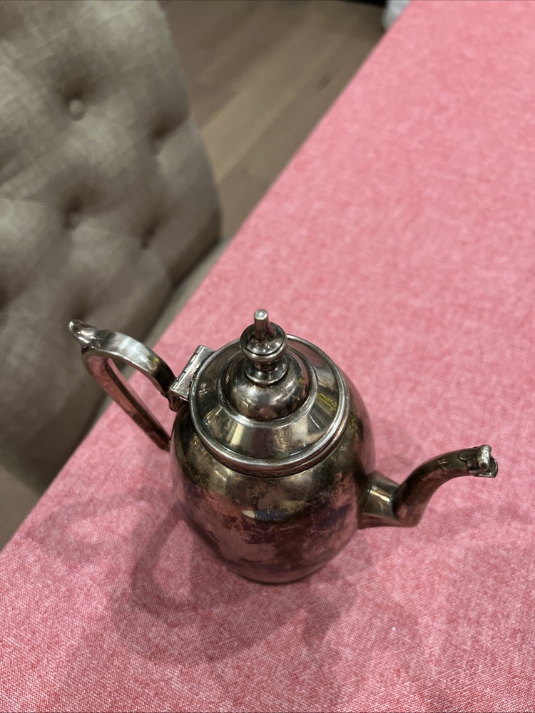 VINTAGE European SILVER-PLATED TEA POT Marked “1900”.