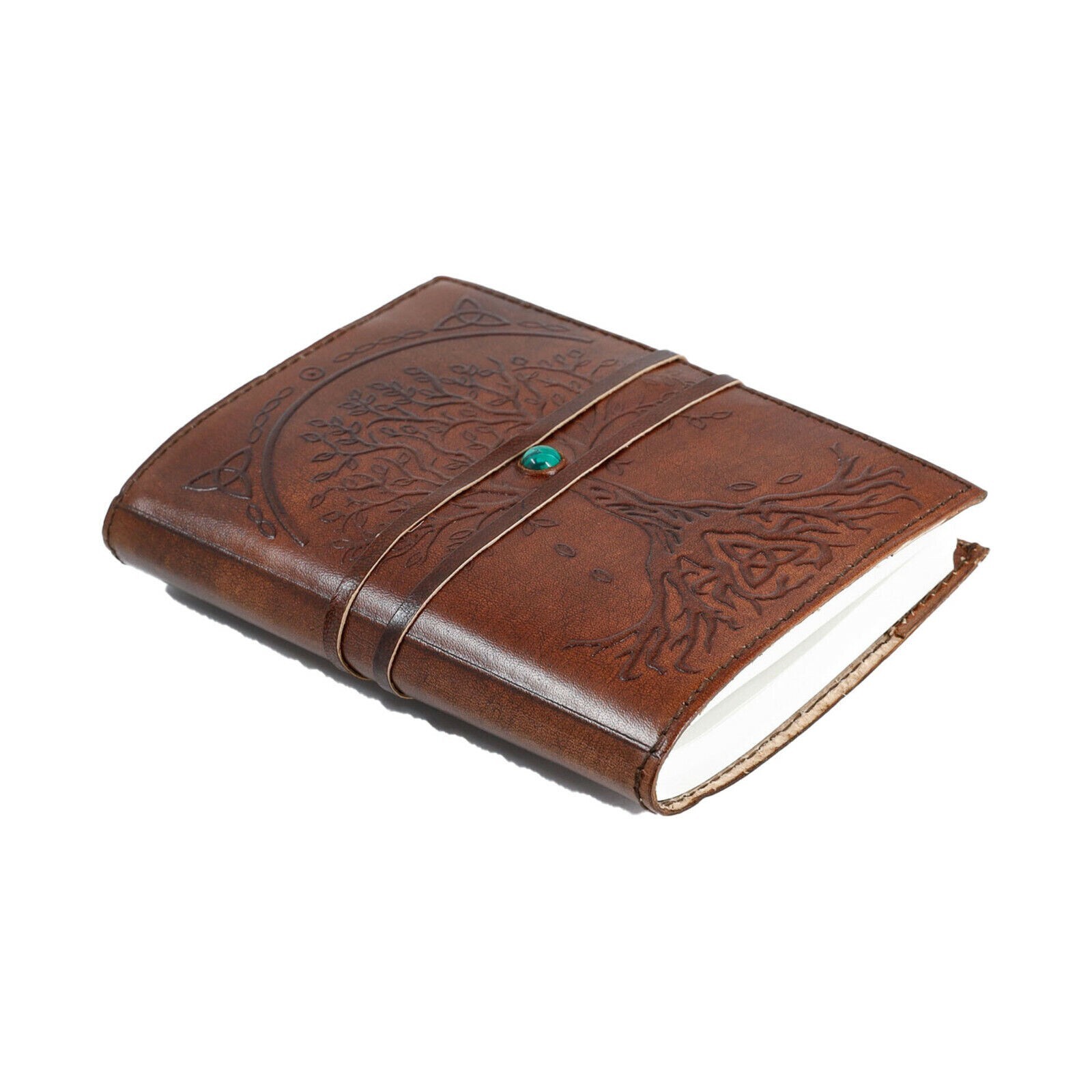Leather Journal Refillable Lined Paper Tree of Life Handmade writing Notebook