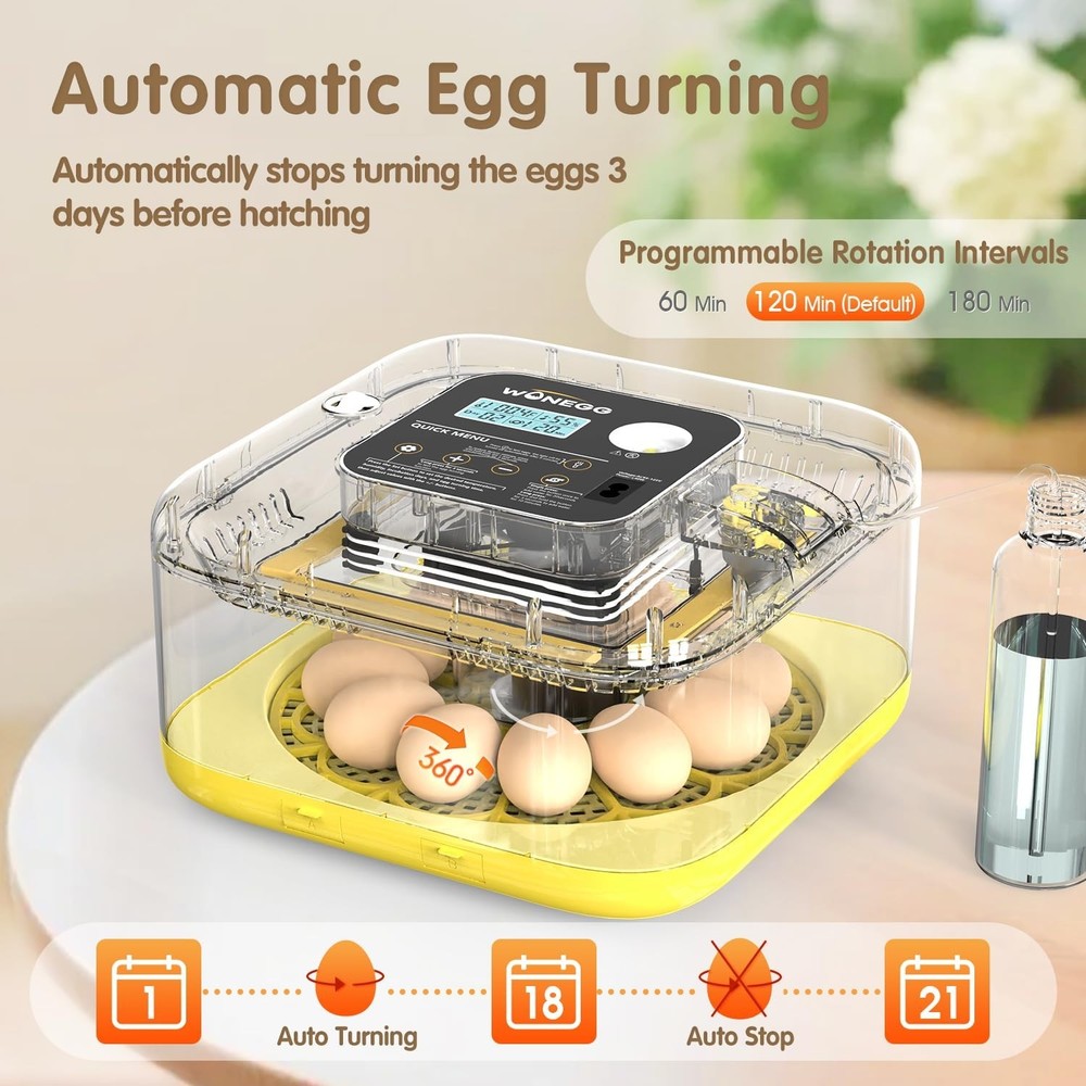 HOWOOlUA 12 Egg Incubator for Hatching Eggs with Auto Turn, Temp & Humidity C...