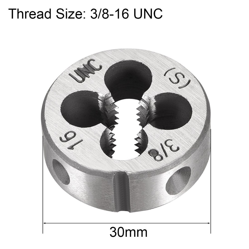 3/8-16 UNC Round Die Machine Thread Right Hand Threading Die Alloy Tool - 2pcs