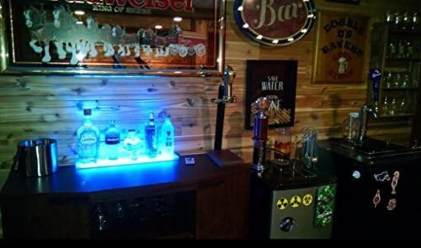Compact 23 5/8" LED Display Shelf - 7 Bottle Capacity, Ultra-Thin Design
