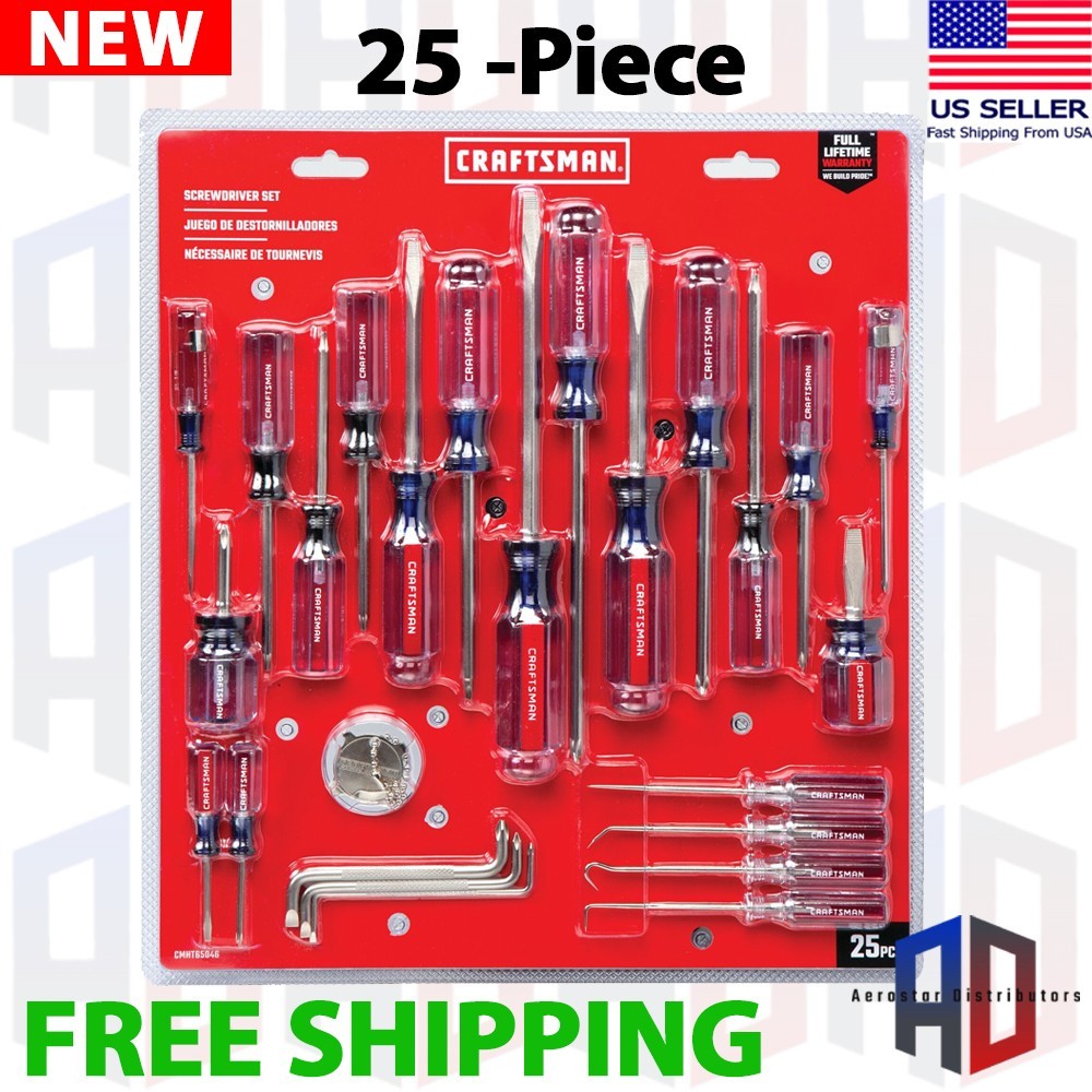 Craftsman 25 Piece Acetate Assorted Drive Screwdriver Set NEW