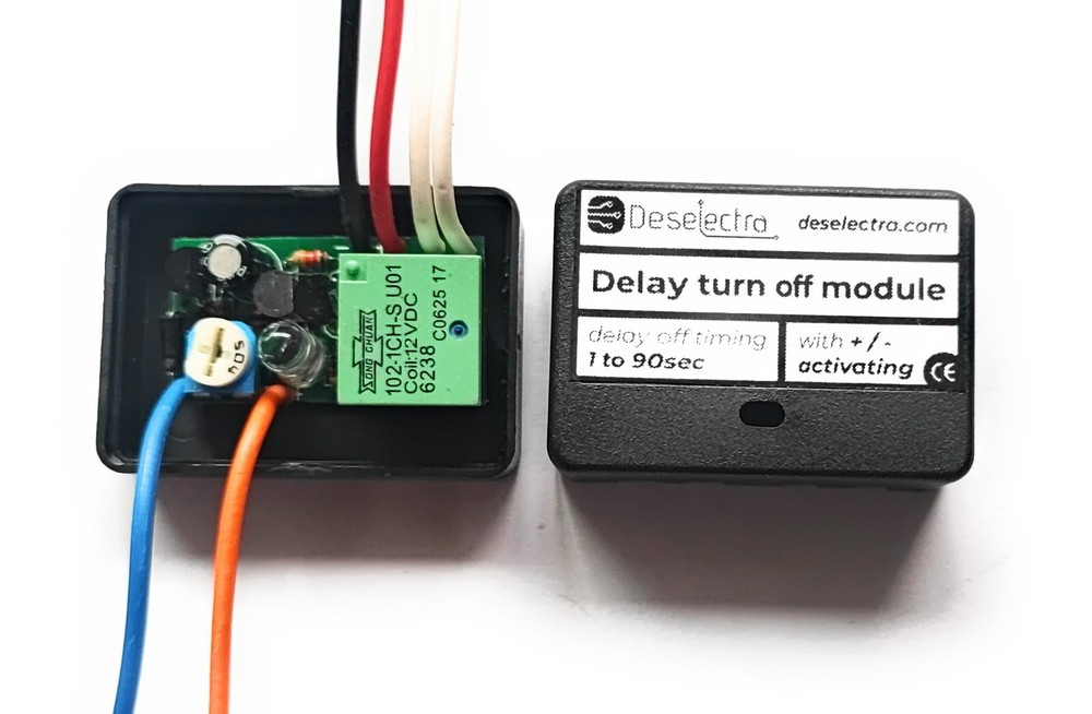 Car positive & negative activating timer switch relay 1-90s 20A delay off 12V