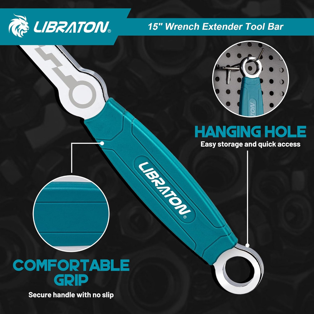 15" Extender Tool Bar, Heavy Duty Universal Extender for Maximum Leverage, Ext