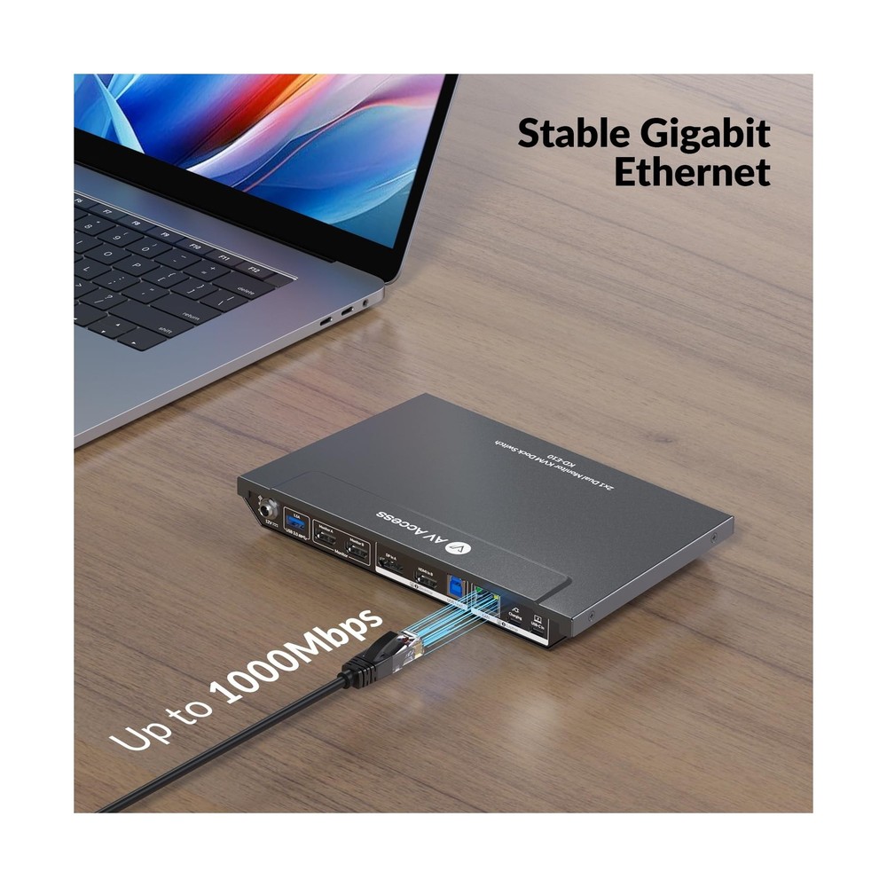 AV Access KVM Switch Docking Station for 2 Monitors 2 Computers, 4K KVM Switc...