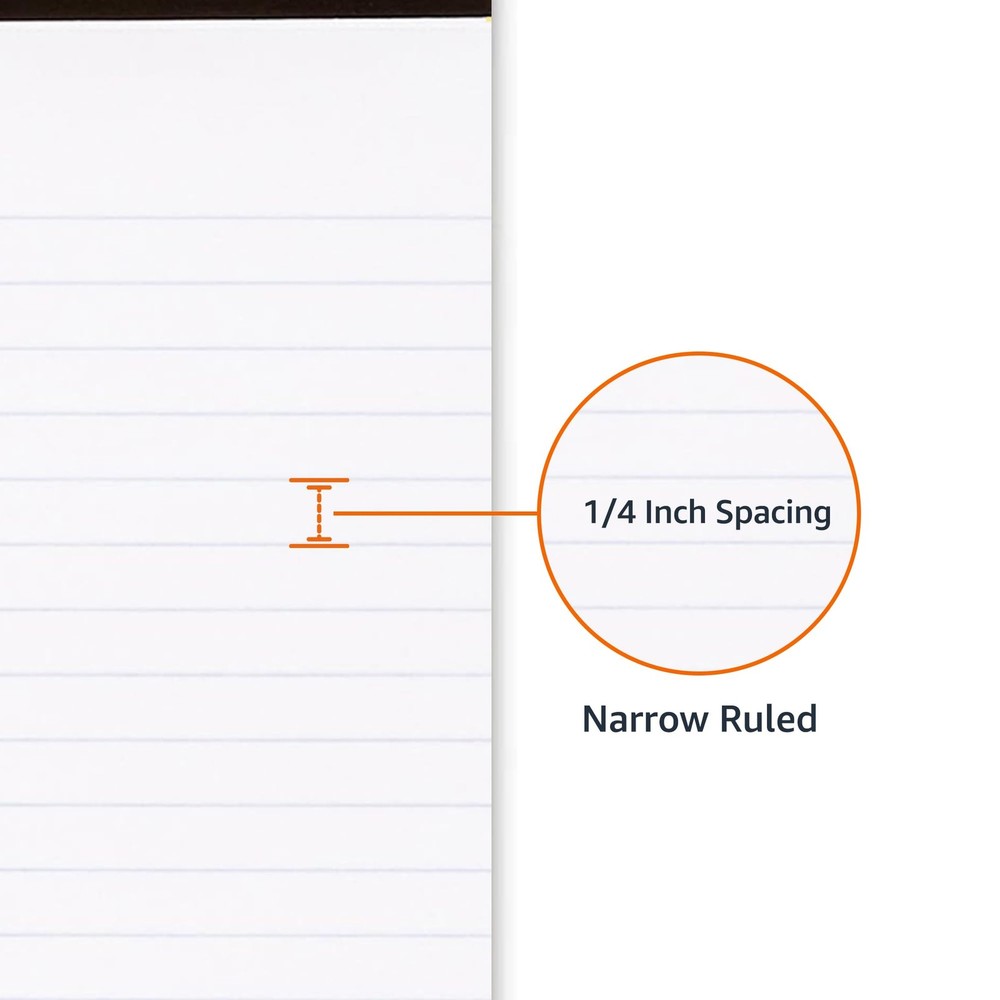 Basics Narrow Ruled Lined Writing Note Pads for Notes, Office Supplies, 5" x ...