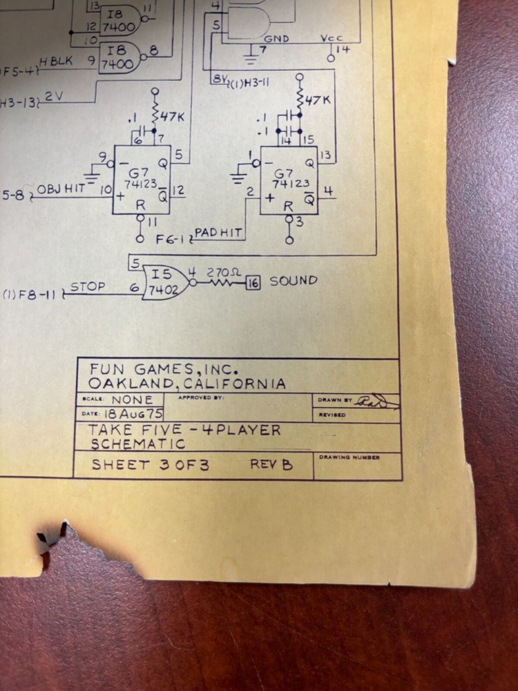 ORIGINAL-FUN GAMES INC-TAKE FIVE-ARCADE-SCHEMATICS