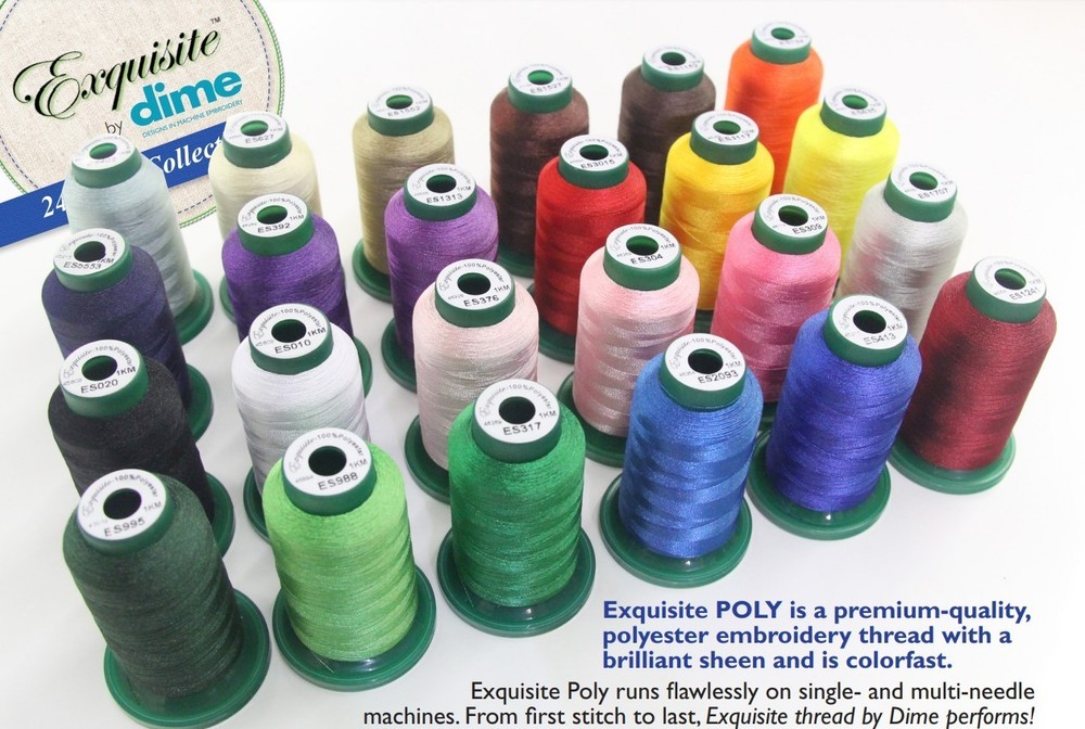 Exquisite by DIME 24 Spool Basic Embroidery Thread Collection New