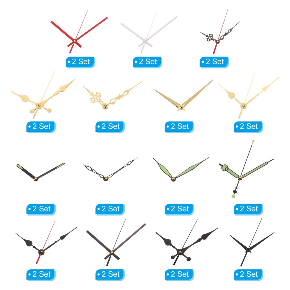 Clock Hands Kit, 32 Set Clock Hands Kits Parts Replacement,16 Styles