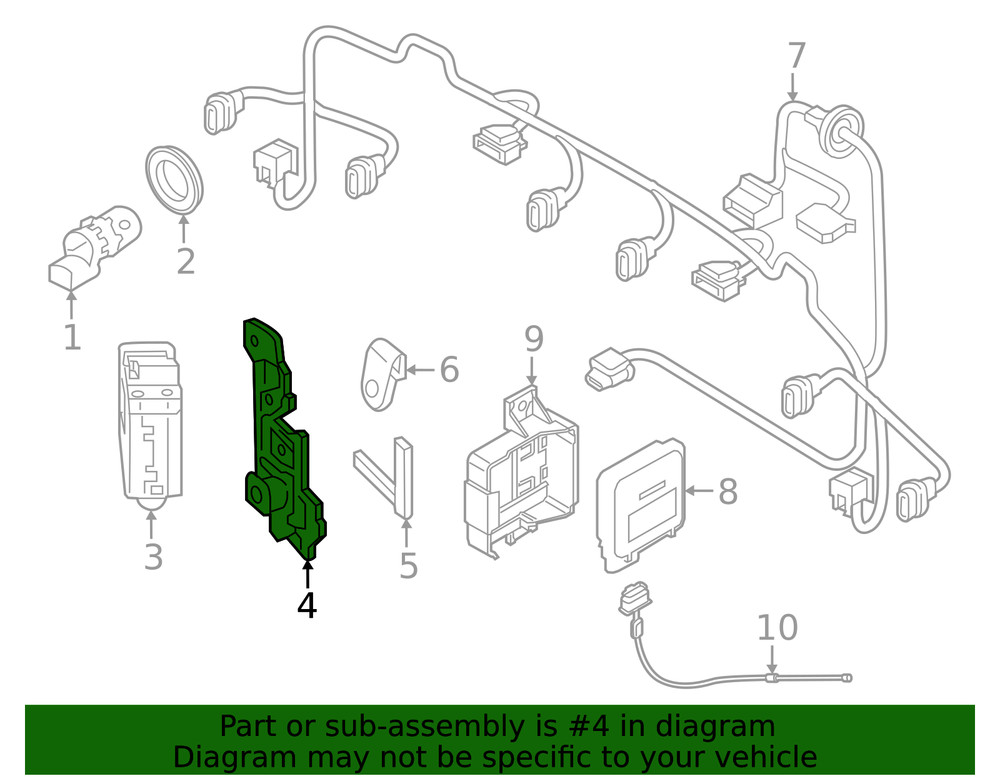 Genuine Audi Blind Spot Detection System Warning Sensor Bracket 80A-907-907-B