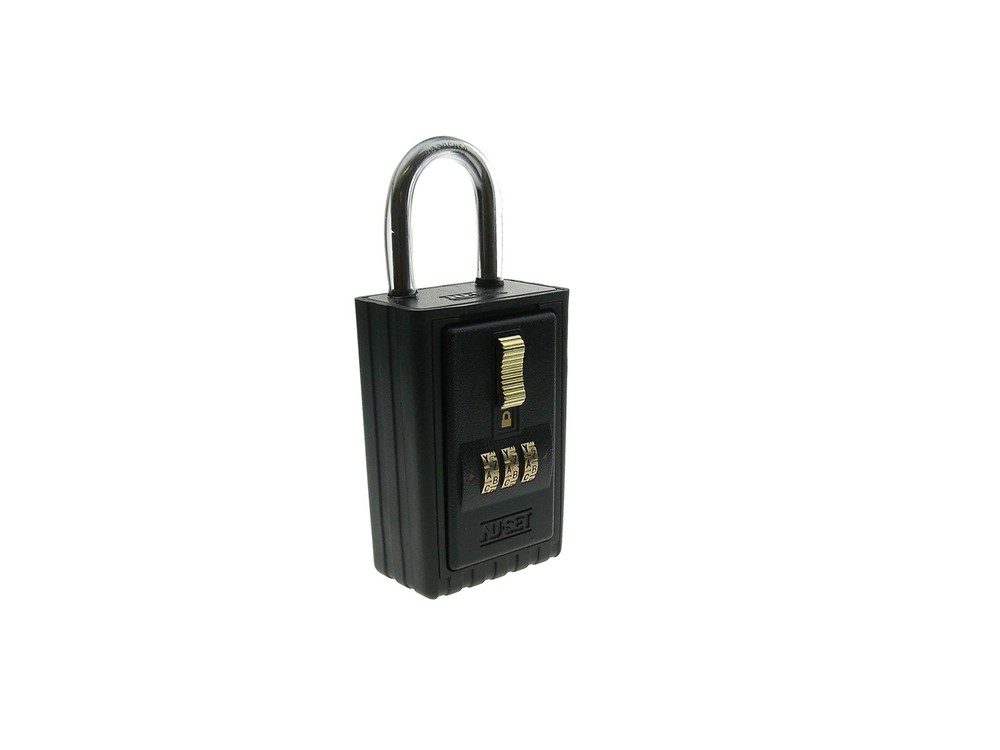 Lock | 3 Digit 26alpha Combination Lock Box | Keyed Shackle Key Storage Lock Box