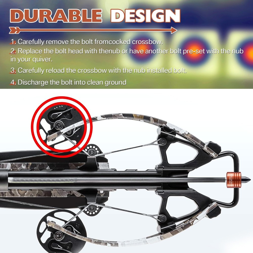 2 Pack Crossbow Bolt Decocking Head, Decocking Point Crossbow Arrow Release Tip