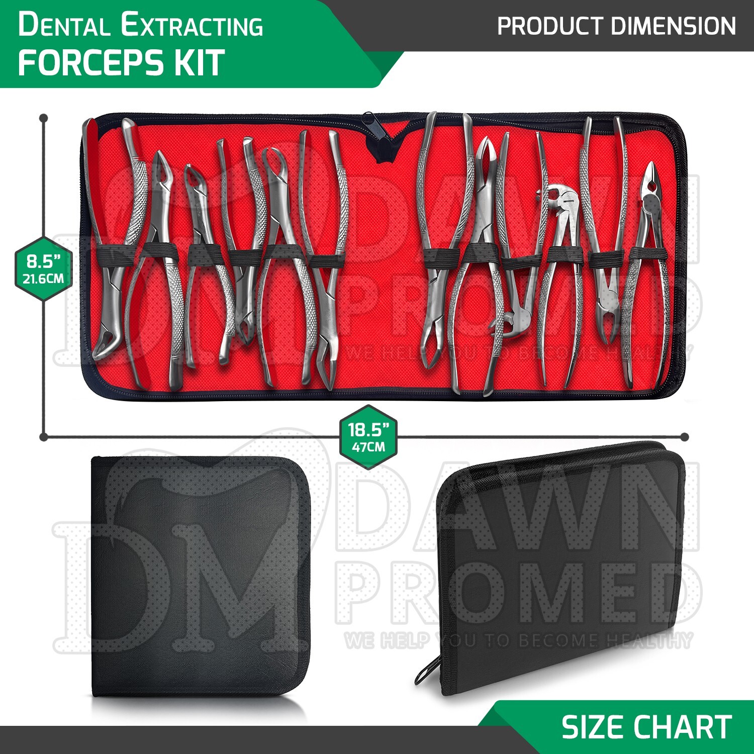 12 Pcs Dental Extracting Forceps Tooth Extraction Instruments Kit Set German Gr