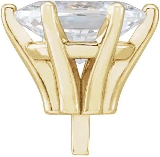 14K Yellow Gold Unset Oval 6-Prong Railed Peg Setting