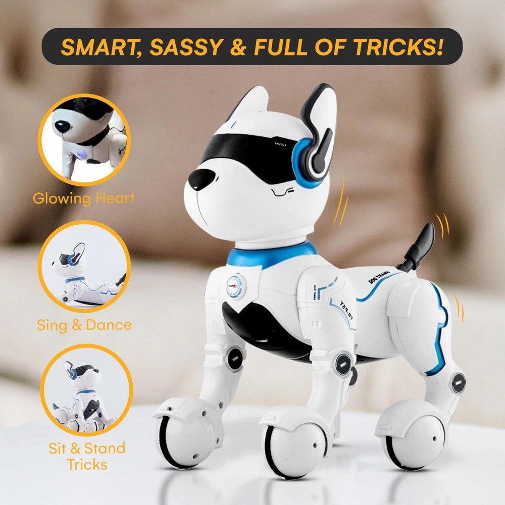 Interactive Programable Smart Robot Dog Rechargeable Voice Guard Mode Imitation