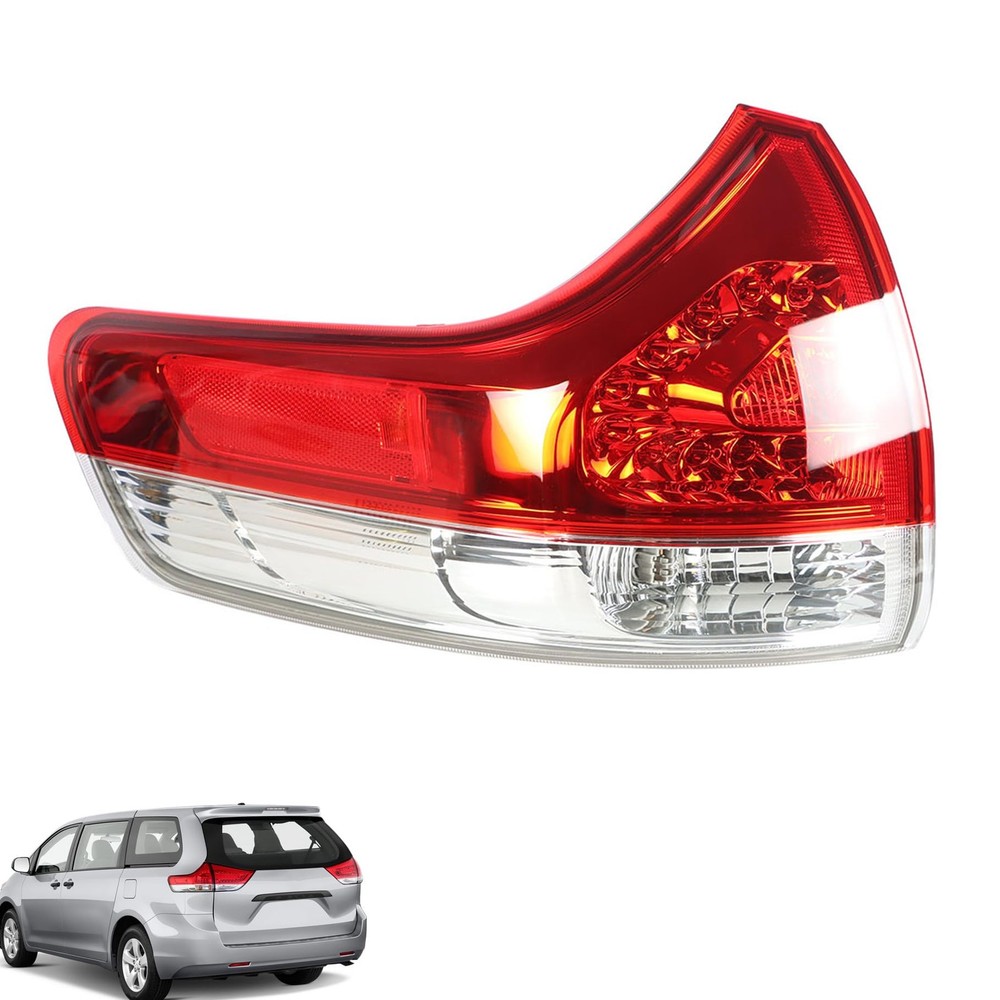 Outer Tail Light Assembly Rear Driver Side Clear Lens Sienna 2011-2014