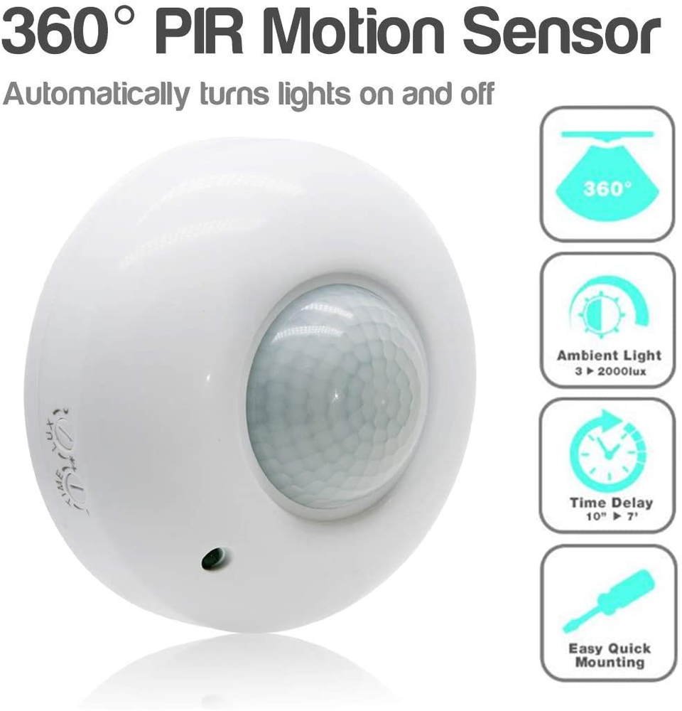 Sensky 360 Degree Ceiling Mount Occupancy Sensor, 110-240V PIR Motion Sensor...