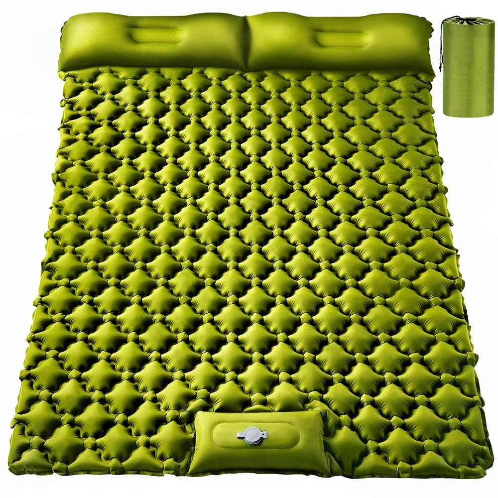 Double Sleeping Pad, Ultralight 4" Extra-Thick Self Inflating Sleeping Mat fo...