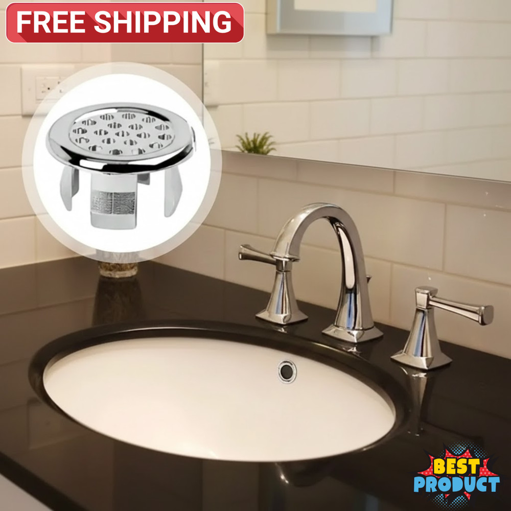 4pcs/Pack Bathroom Kitchen Basin Sink Cover Ring Round Drain Cap Replacement