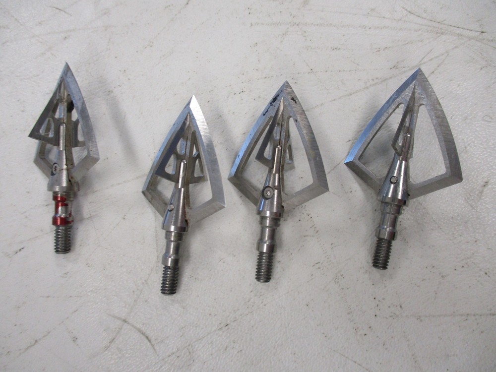 SOLID BROADHEAD ARCHERY 3/4" BLADE 100 GRAIN STANDARD THREAD SET OF (4)
