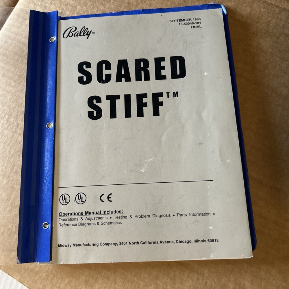 original Scared Stiff Bally pinball MACHINE manual