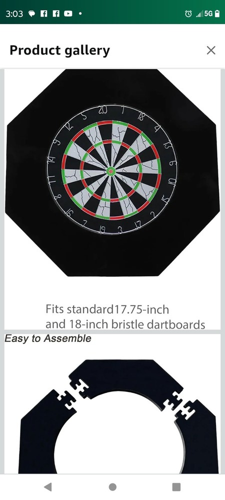 Octagonal Dart Board Backboards 4Pcs Removeble Dartboard Surround Wall Protector