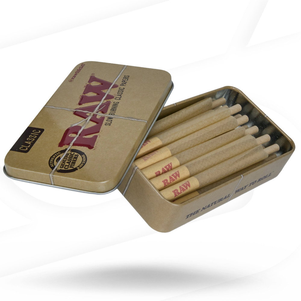 RAW Level Classic Pre Rolled Paper + Tin Can - 20 Pack