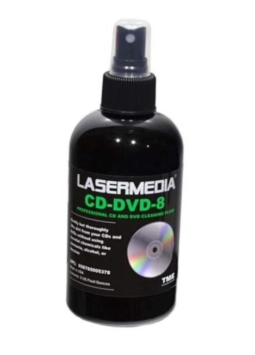 CD DVD Cleaning Solution Fluid (Not a Scratch Remover) 8 Ounce (237 ML) Spray