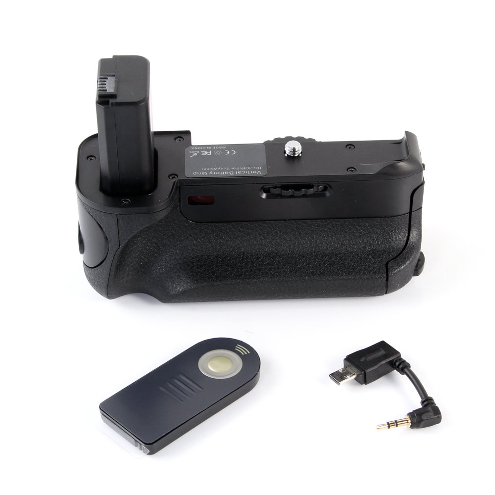 Vertical Battery Grip For Sony A6000 DSLR Camera as BG-3DIR + IR Wireless Remote