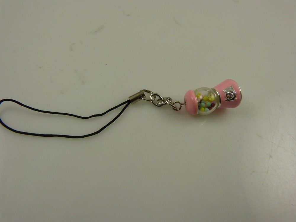 pink gumball machine cell phone purse charm strap