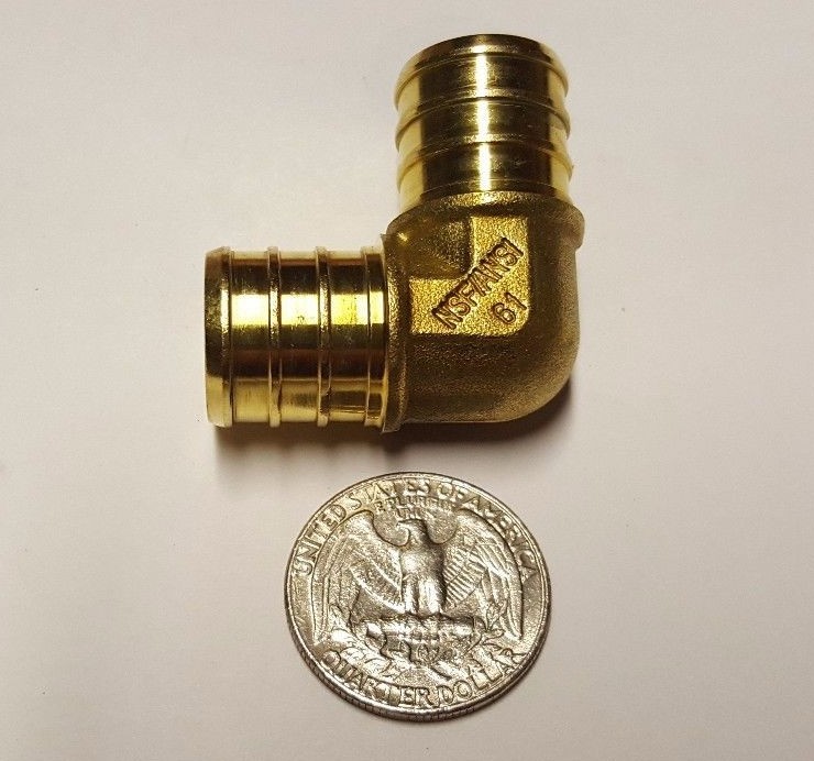 25 PIECES 3/4" PEX ELBOW - BRASS CRIMP FITTINGS (LEAD-FREE)