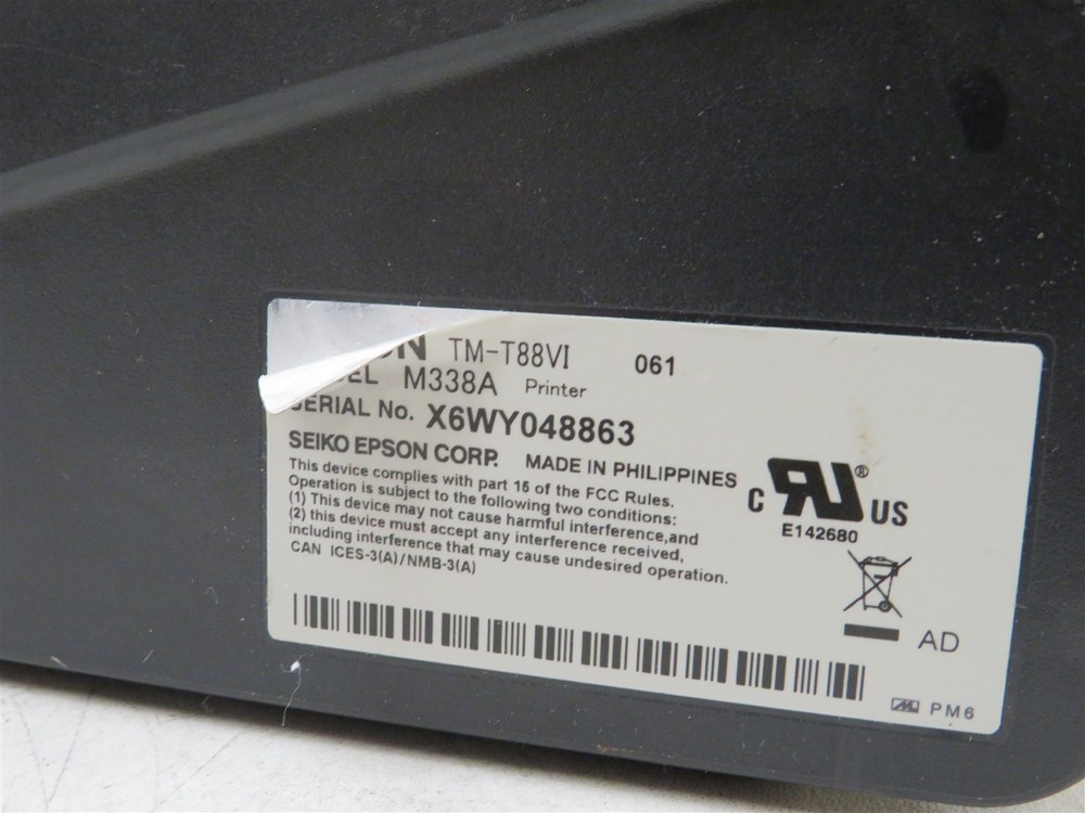 Epson TM-T88VI Thermal Receipt Printer M338A Ethernet USB Parallel