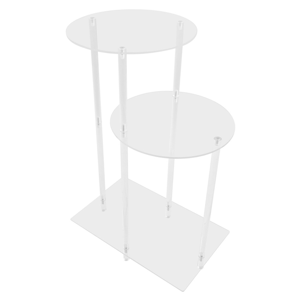 Side Table Home Bedside Table with Open Storage Shelf Indoor Clear Side Table US