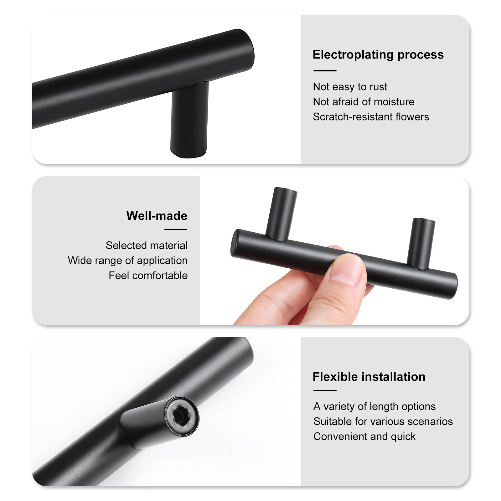 Lot Kitchen Cabinet Pulls Stainless Steel Cupboard Drawer T Bar Handles 2''-16''