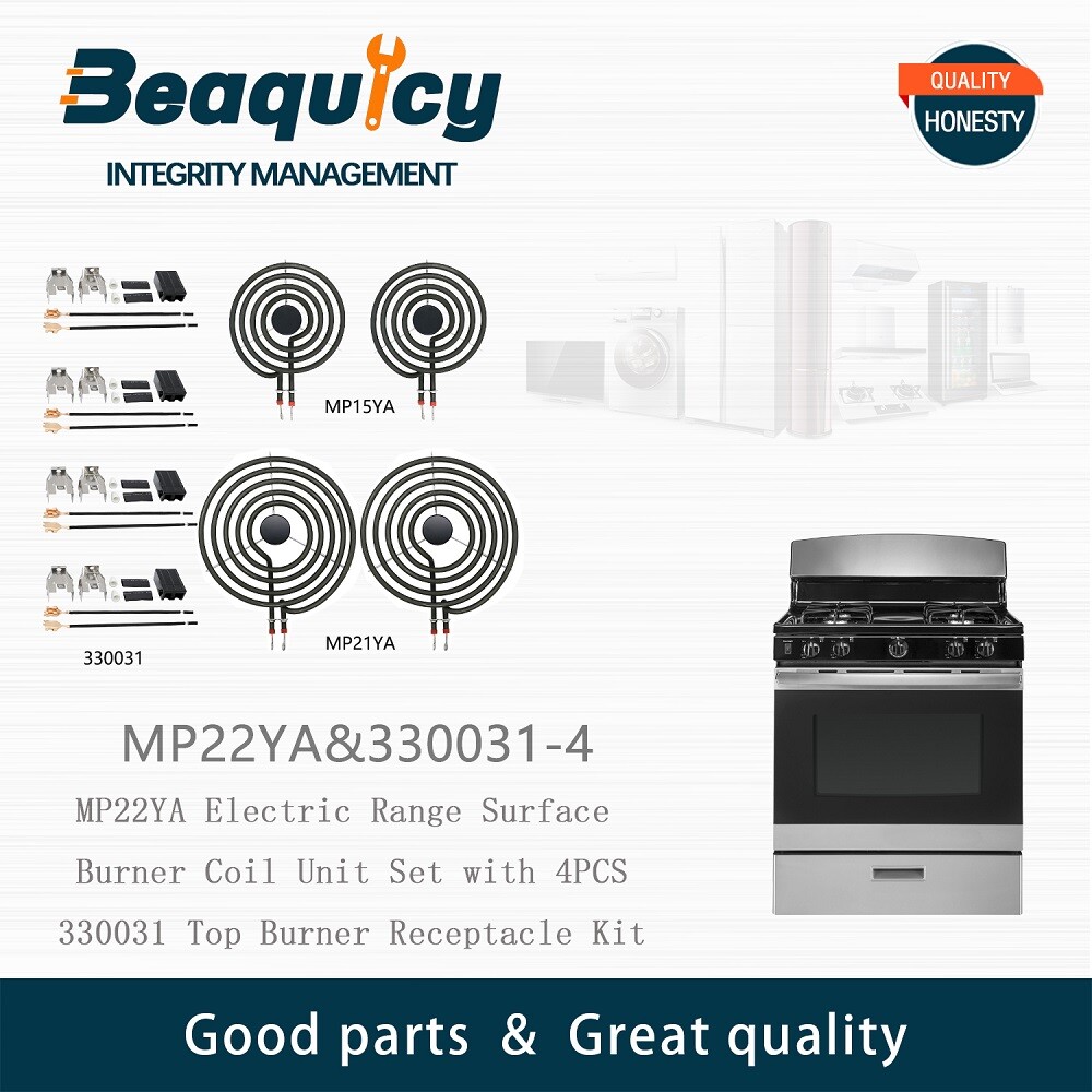 MP22YA Range Burner Element Set with 4 × (330031) Surface Element Receptacle Kit