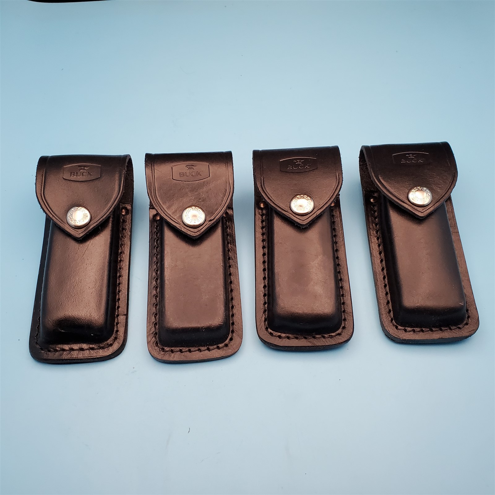 Vintage Buck 110 Pocket Knife Sheath Black Leather Folding Blade Hunter Case 5"